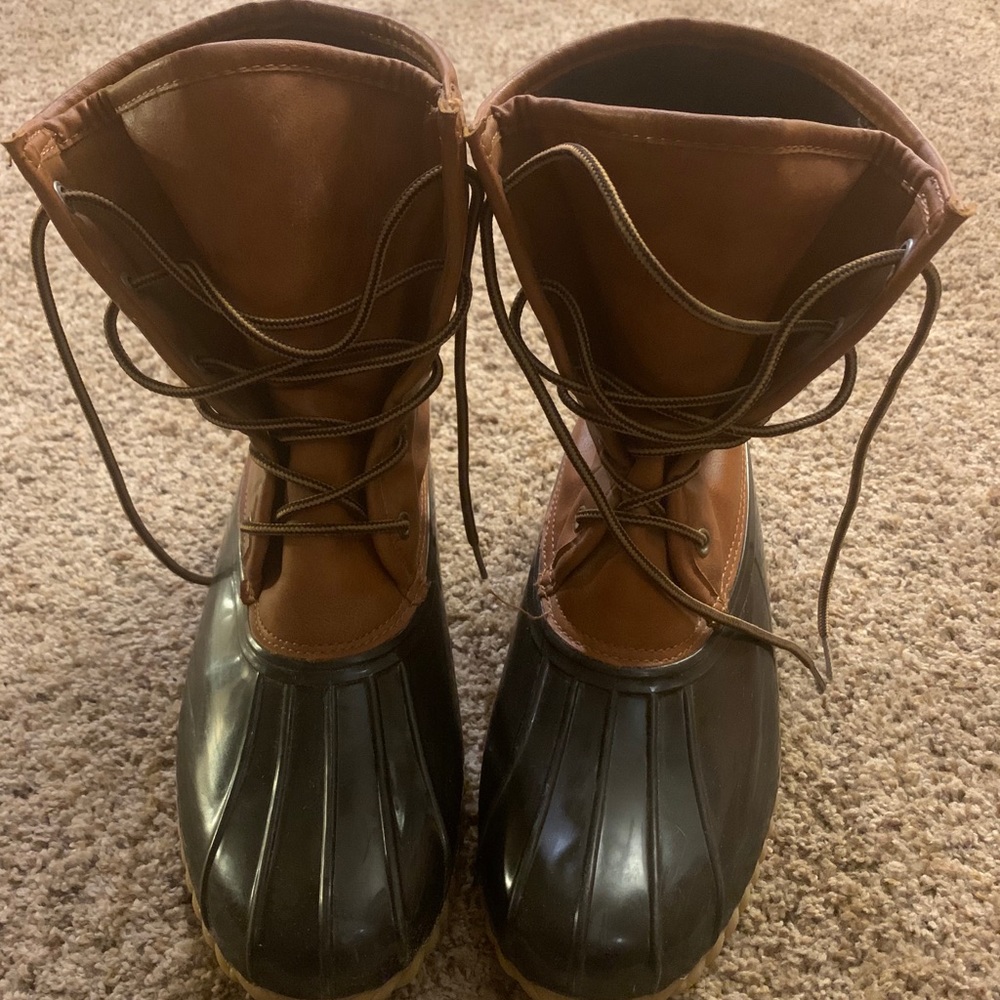 Black and Brown duck boots